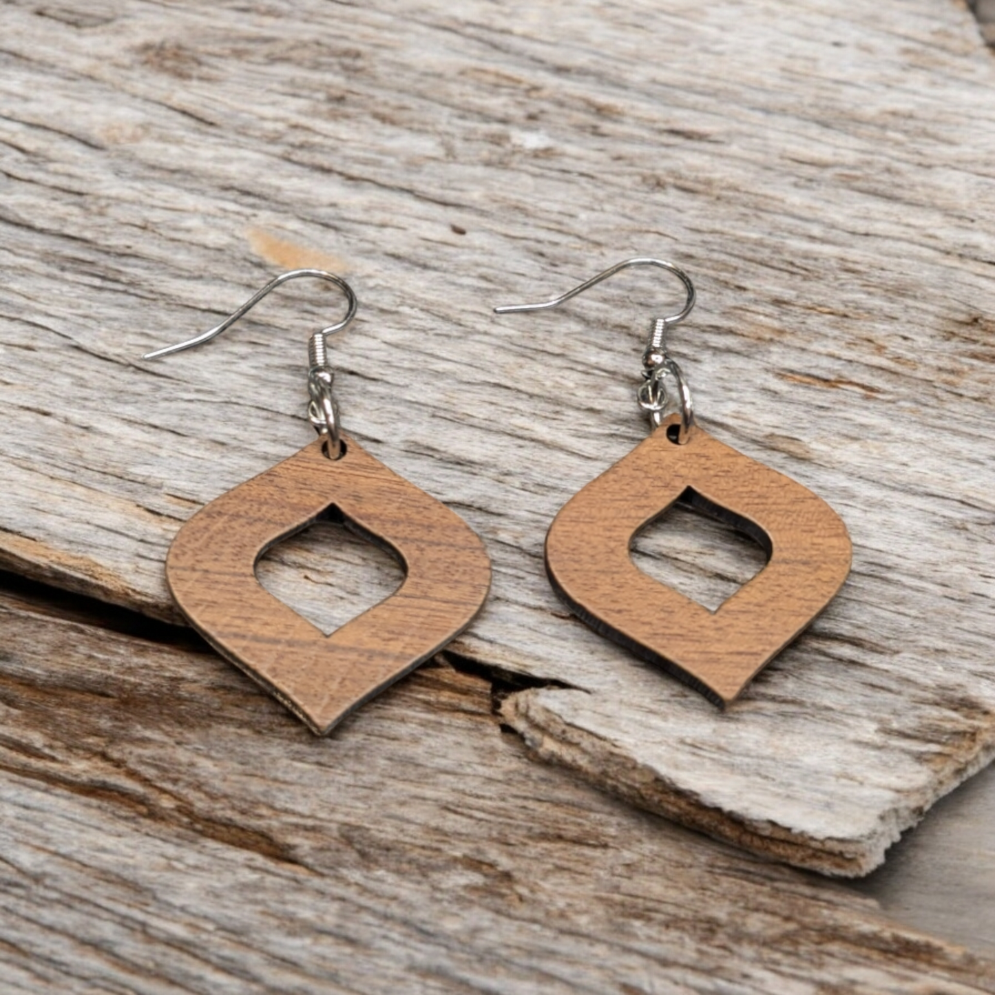 GeoMuse Wooden Earrings: O