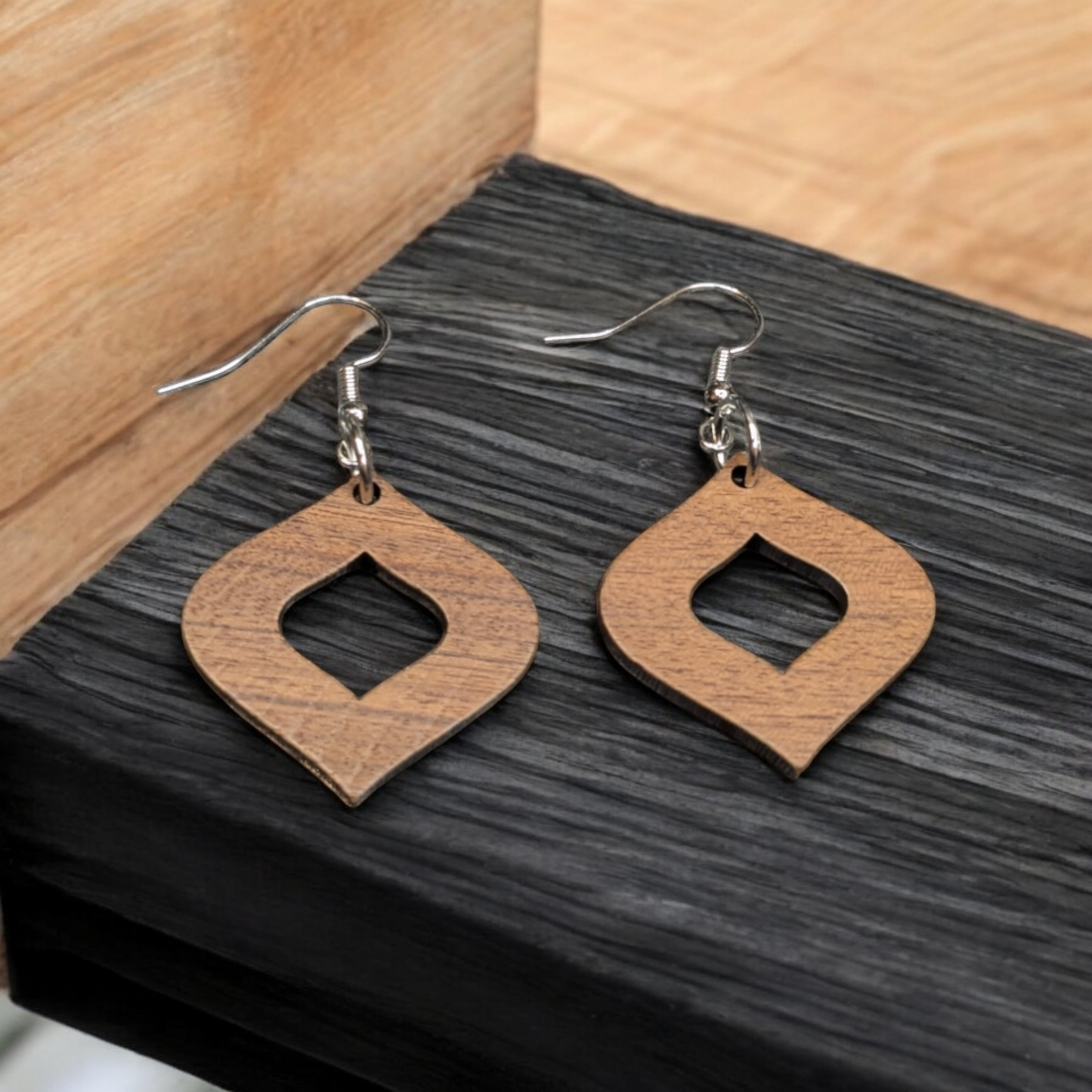 GeoMuse Wooden Earrings: O