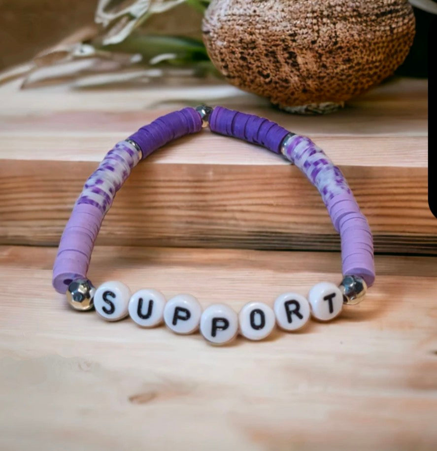Purple 'SUPPORT' Bracelet