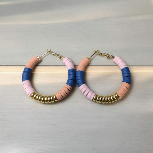 Multi-Colored Gold Hoops