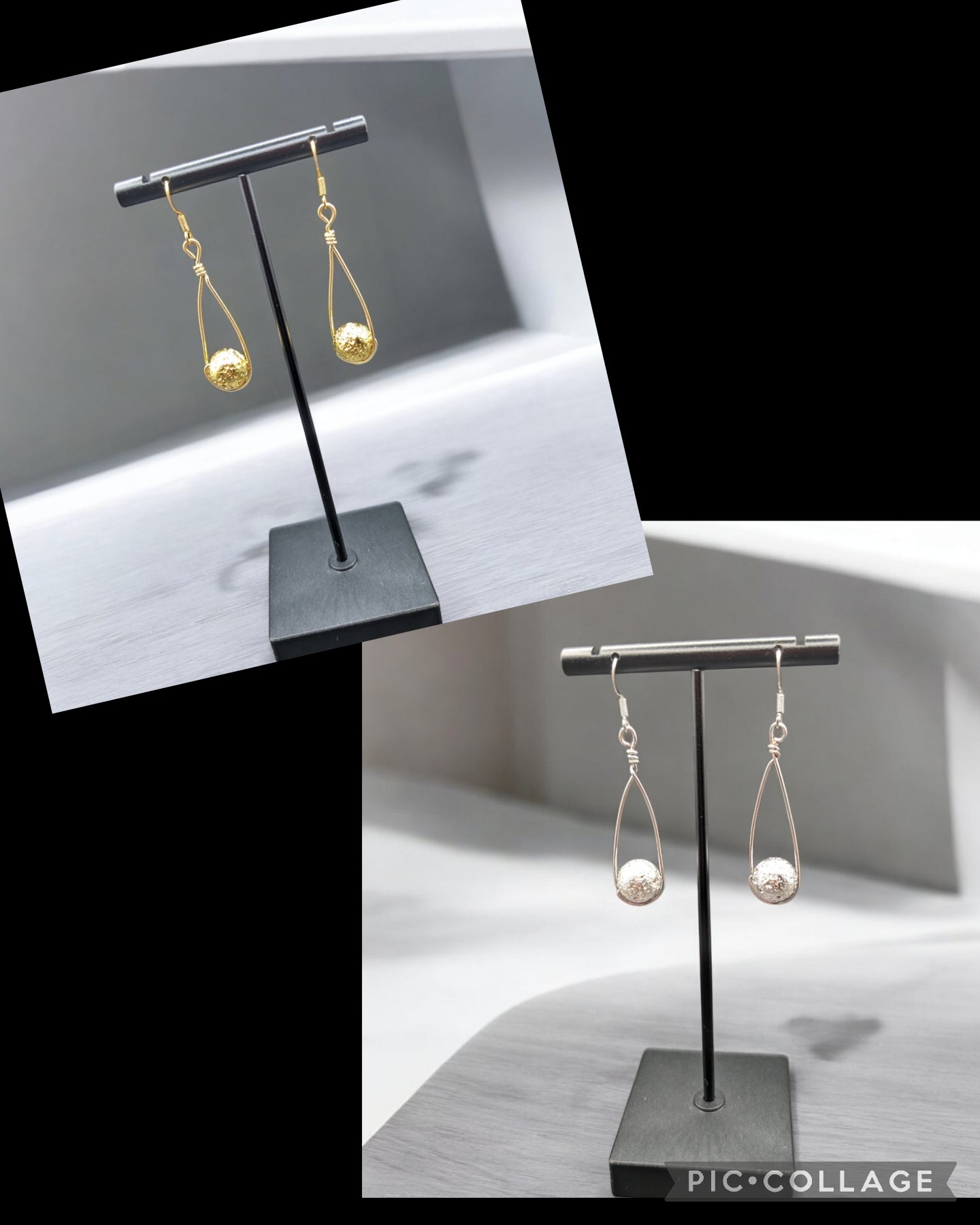 Golden and Silver Aura Earrings