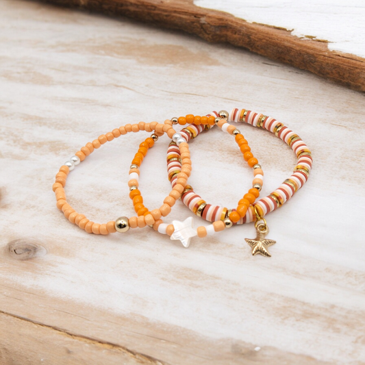 Color Way Orange/White/Tan Set