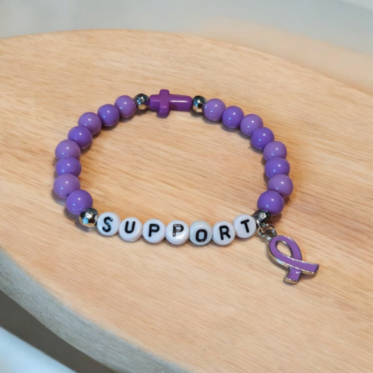 Purple 'SUPPORT' Bracelet