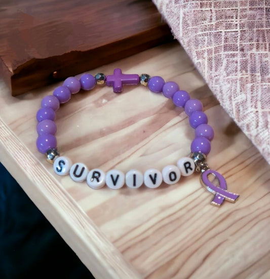 Puple 'SURVIVOR' Bracelet